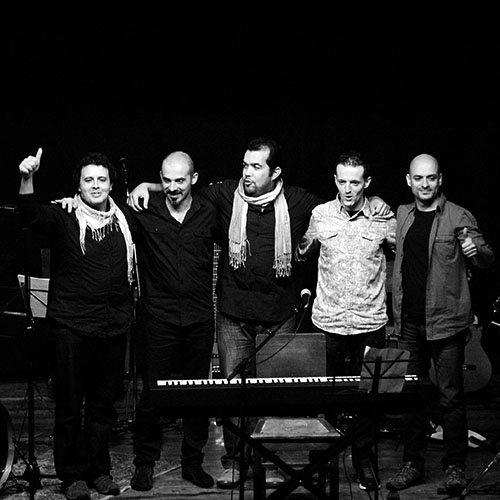 Members of the band Cambraia after a concert